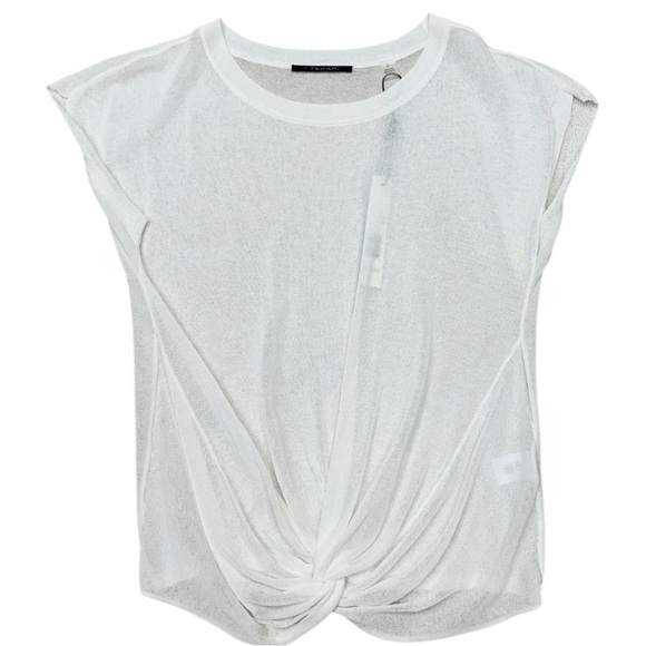 T Tahari Mesh Twist Front Knit Top | Small, NWT Casual Spring Sheer Mesh Top - Picture 10 of 10